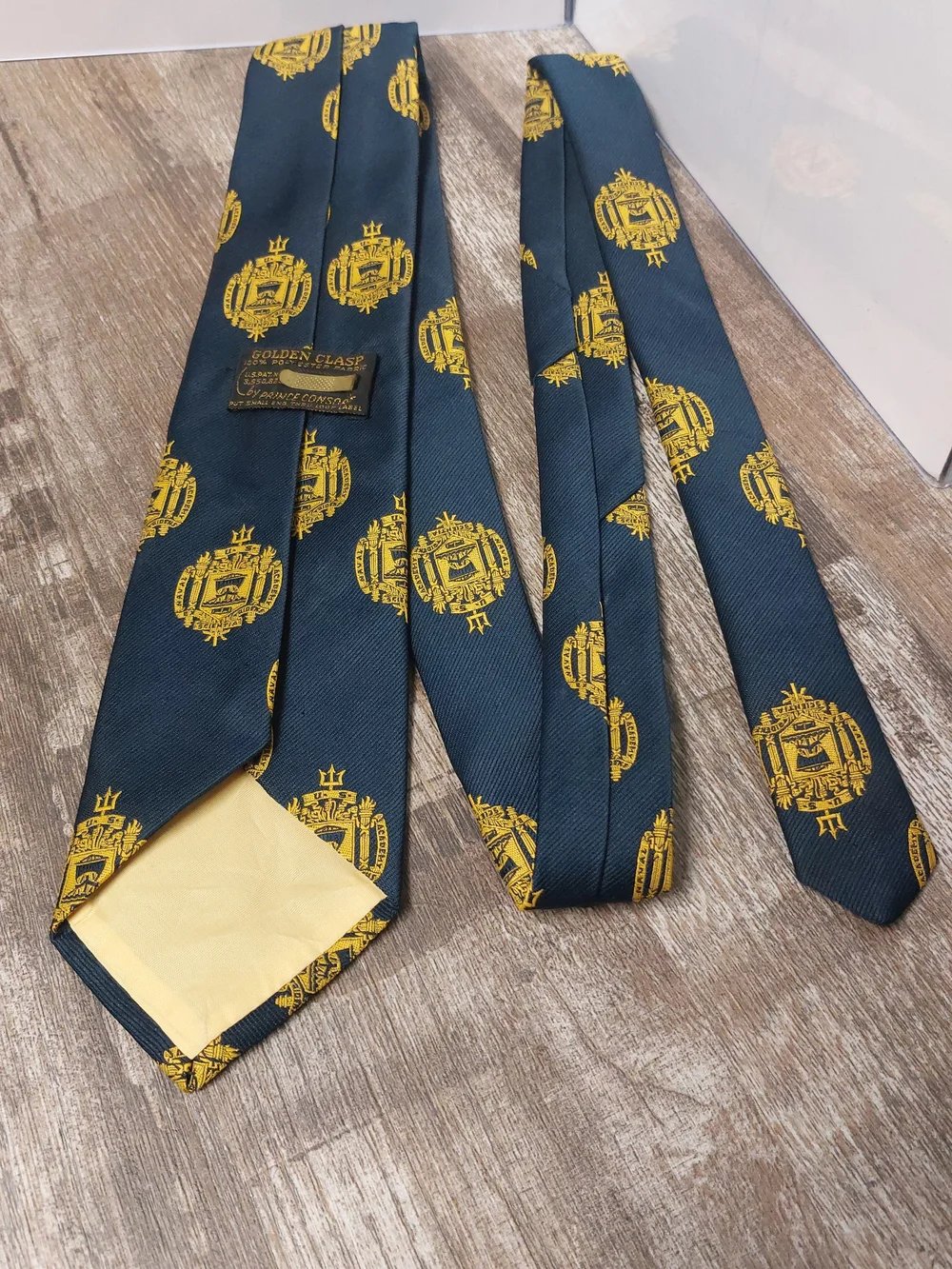 Navy Blue Us Naval Academy Tie with Gold Crest Emblem